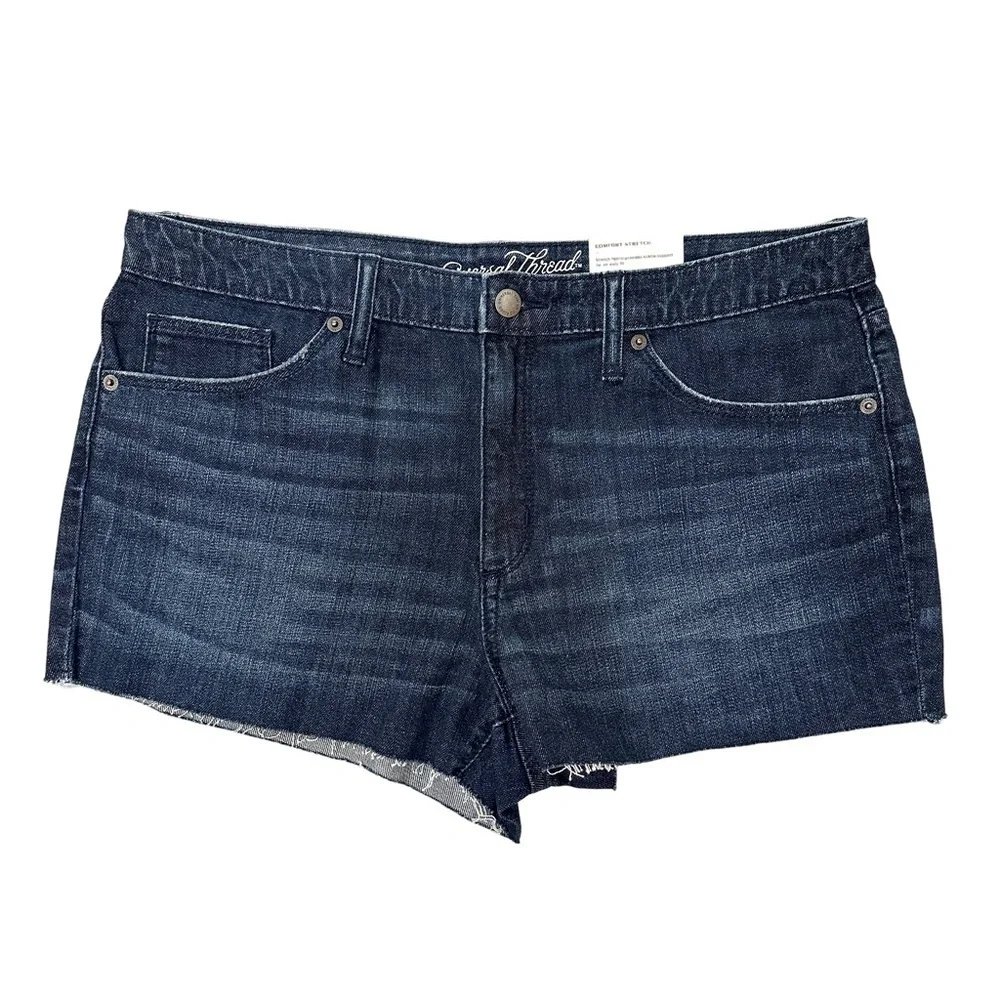 Universal Thread High Rise Dark Blue Denim Shorts Size 14/32 NWT